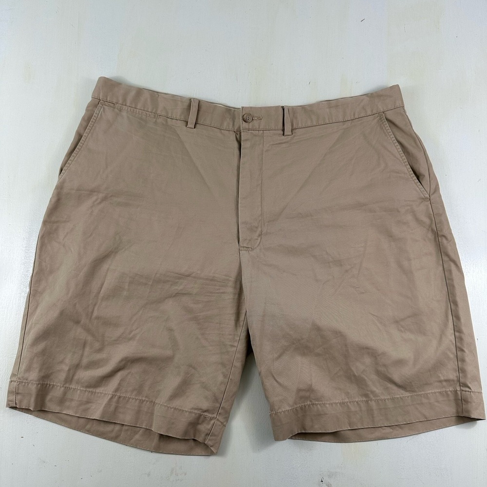 Polo Ralph Lauren Mens Chino Shorts 42‎ Beige Khaki Cotton  9" Inseam Flat Front